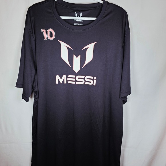 Messi Other - Messi Logo Tee MMN0076USW Men 3XL Black Stretch Limo Soccer Graphic T-Shirt NWT